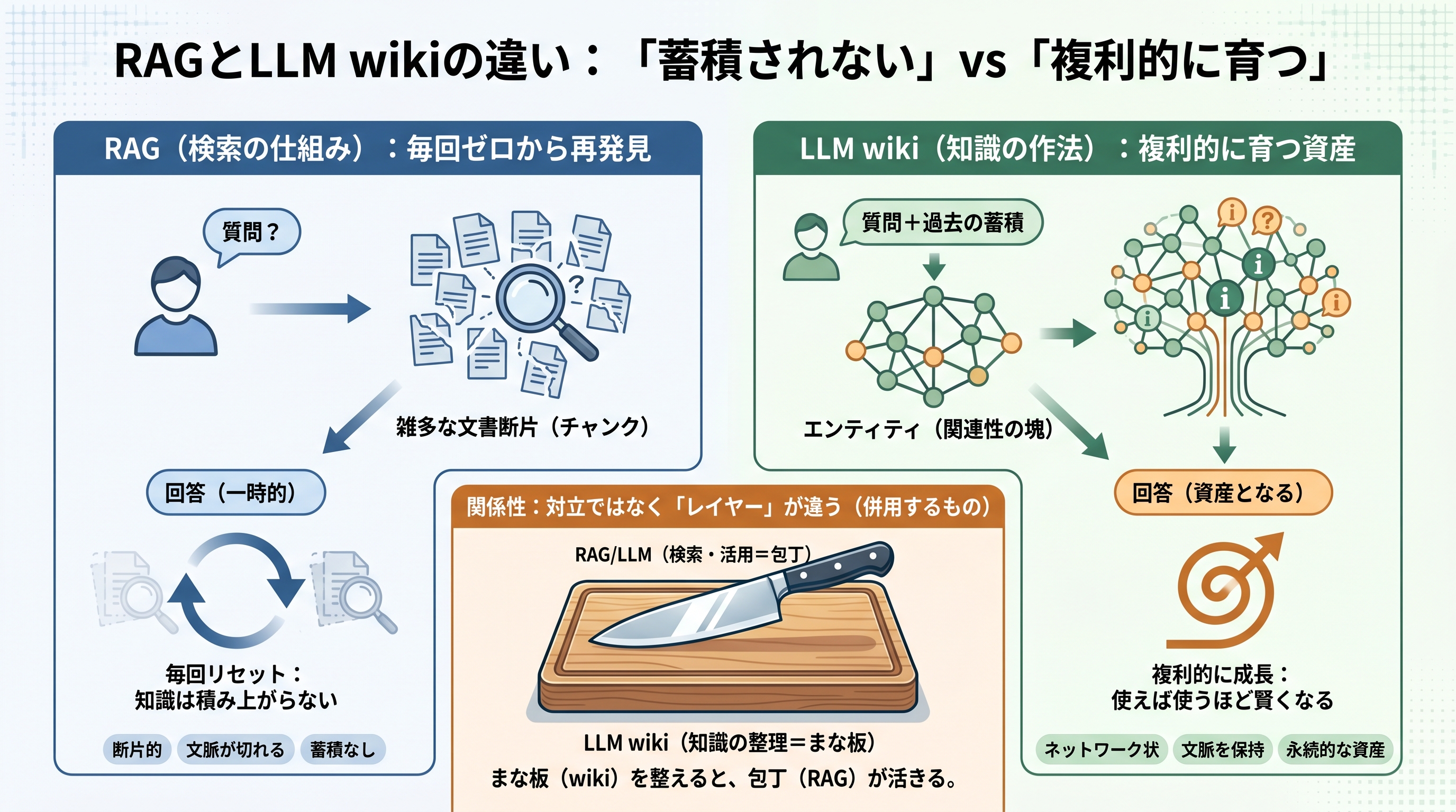 RAGとLLM wikiの違い